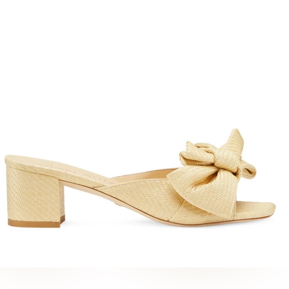 Stuart Weitzman Love Knot 50 Block Slide Vintage Denim Indigo Size 6.5 NIB